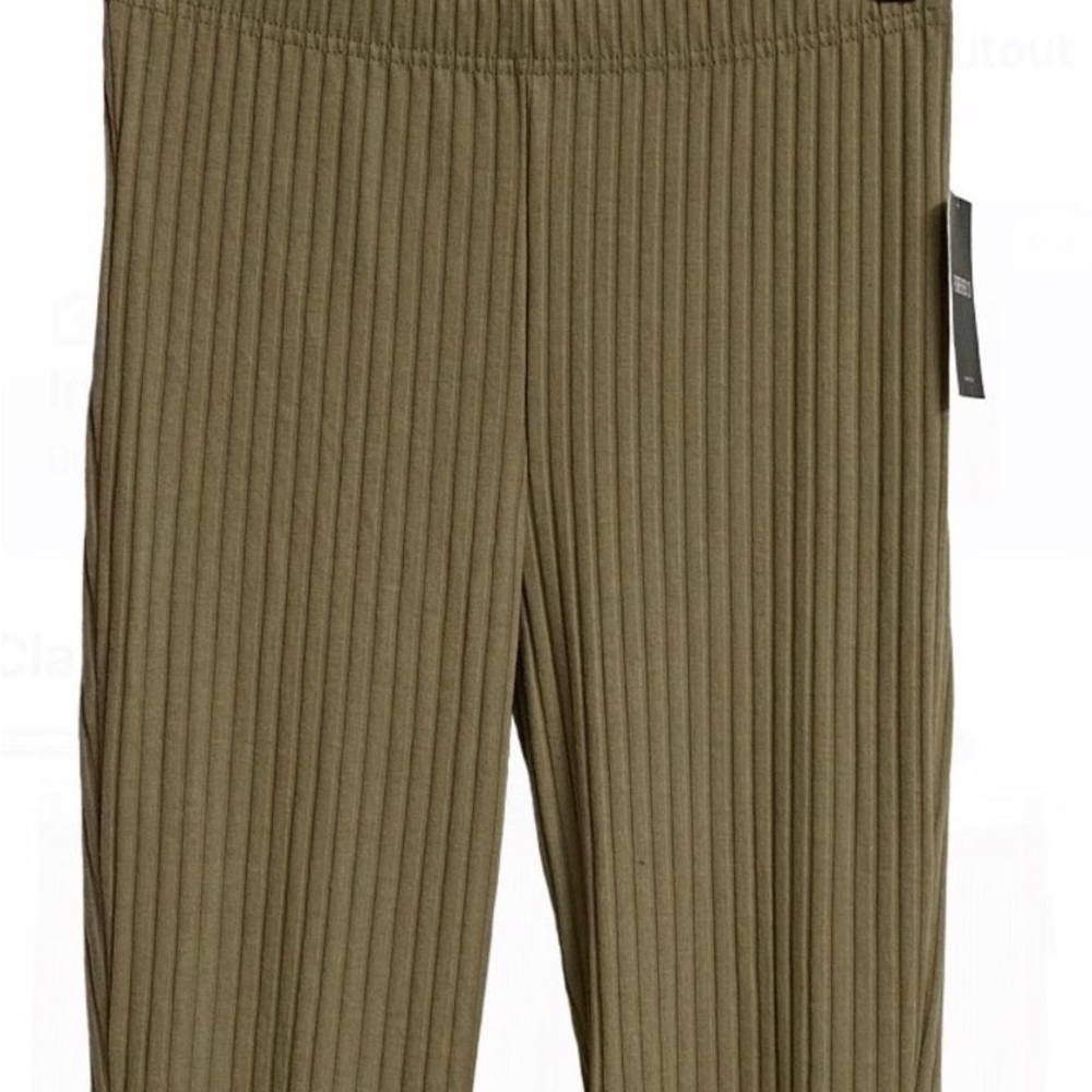 Olive Ribbed Leggings - Picture 4 of 5